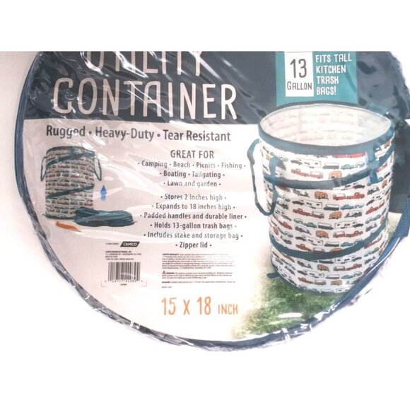 NEW Camco Collapsible Utility Container  15"x18" Life is Better 42989 POP-UP fun - Picture 4 of 6